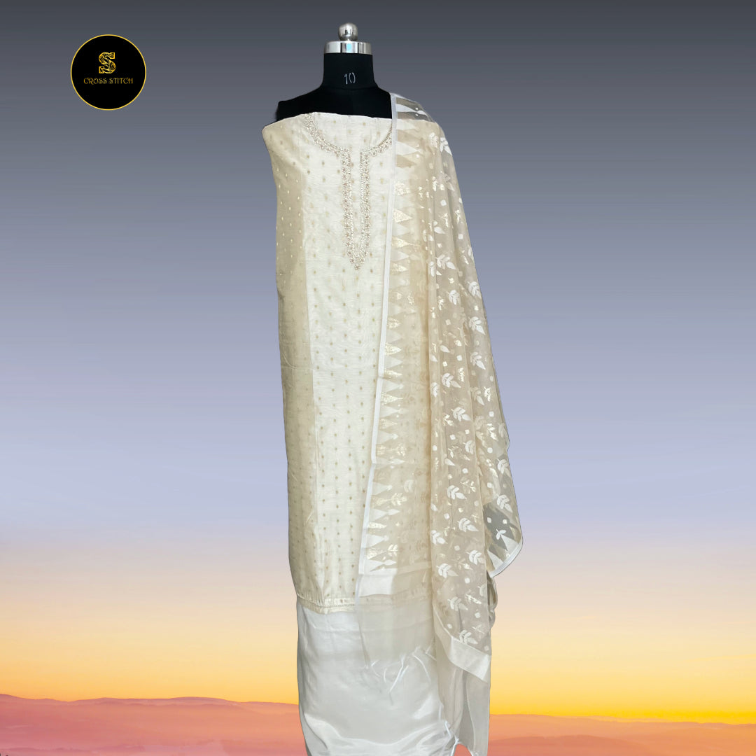 Bakshi silk unstitched salwar suit