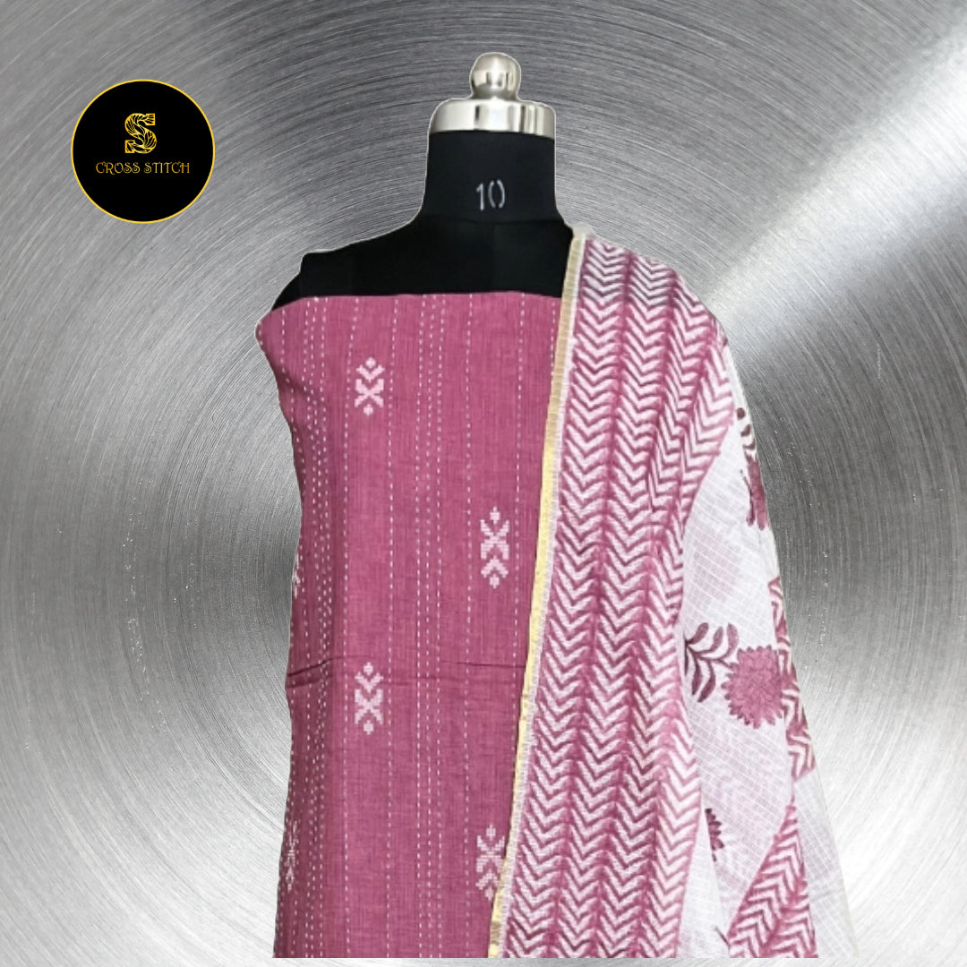 Ikkat cotton unstitched salwar suit