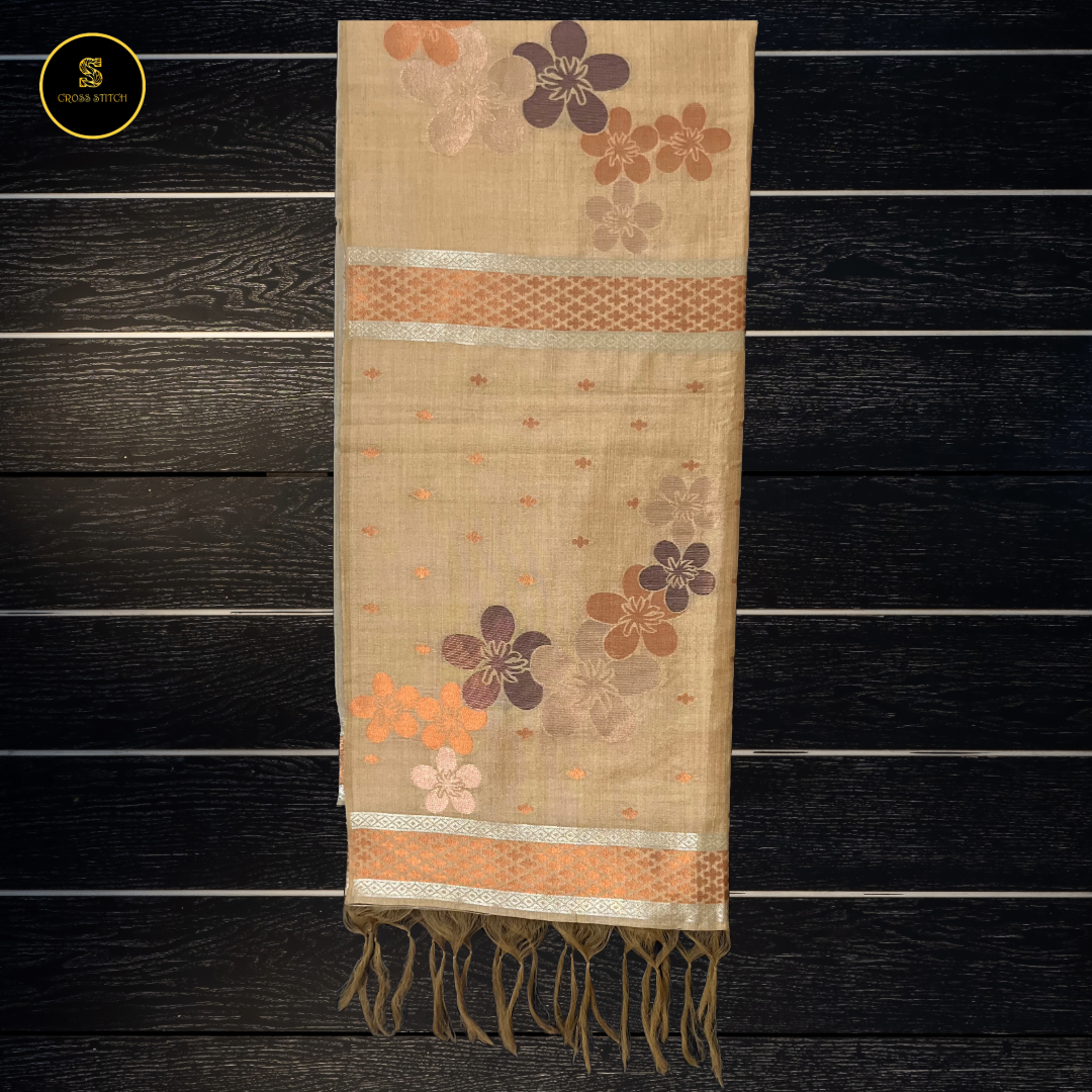 Sarees - Beige Kanchi Silk Saree