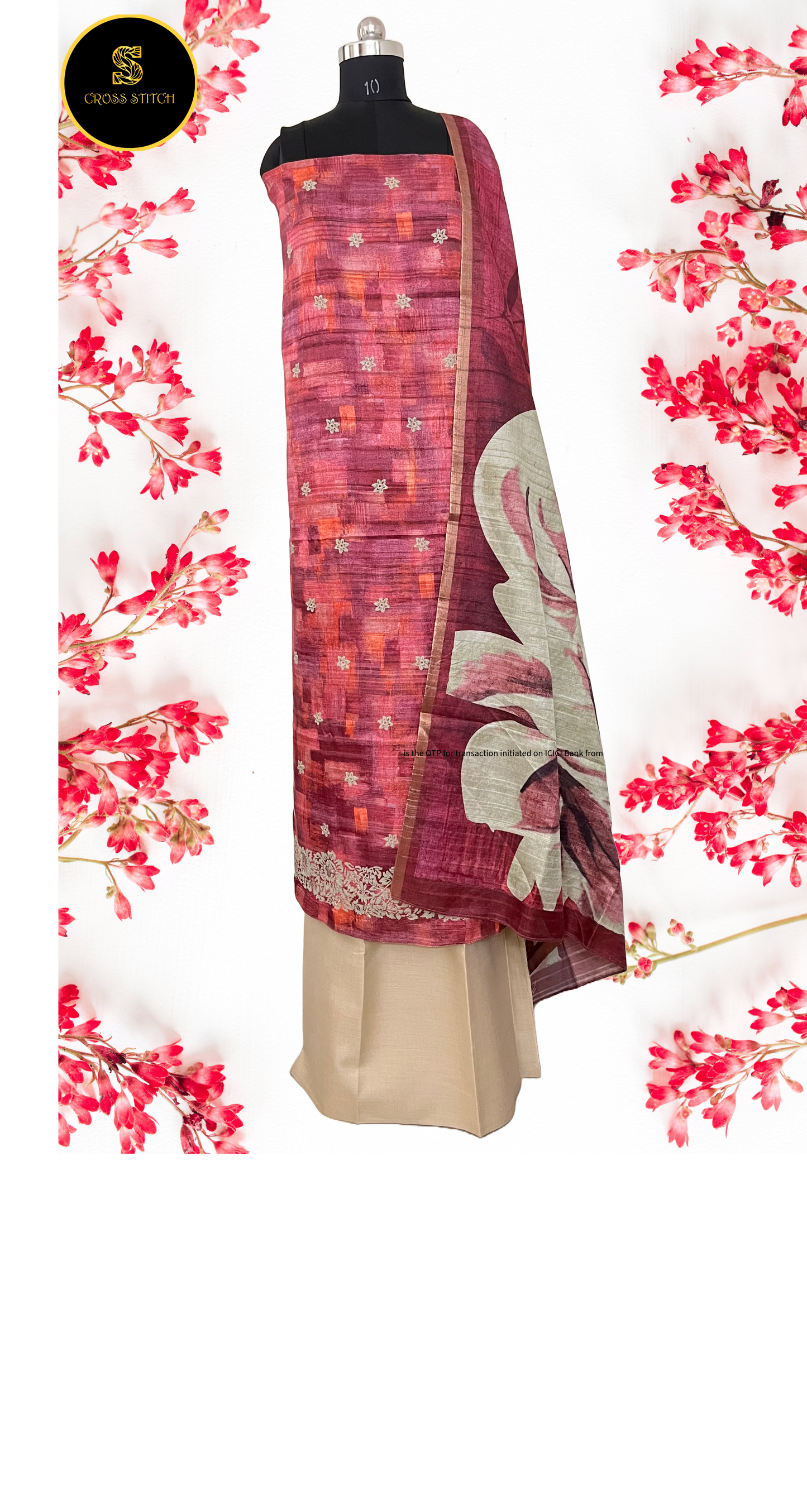 Semi Tussar silk unstitched salwar suit