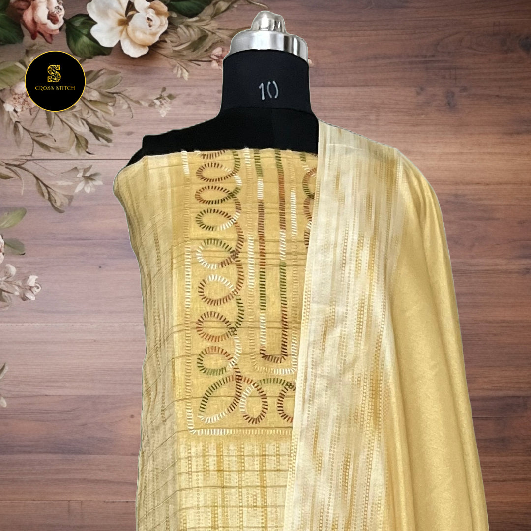 Semi Tussar Silk unstitched salwar suit