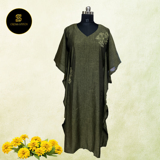 KAFTAN WITH FLORAL EMBROIDERY