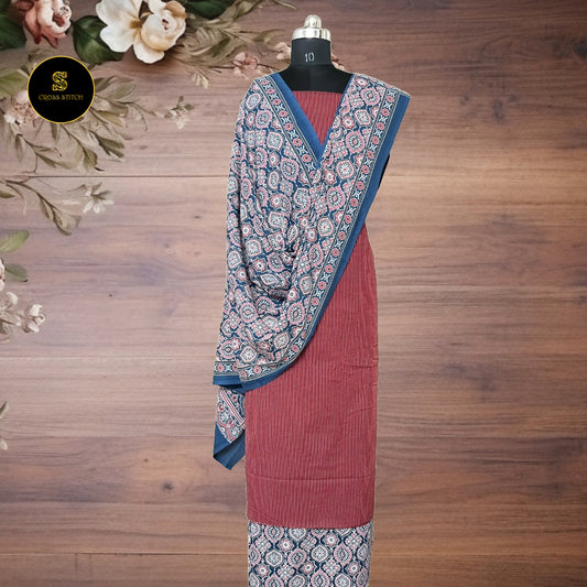 Kantha cotton unstitched salwar suit